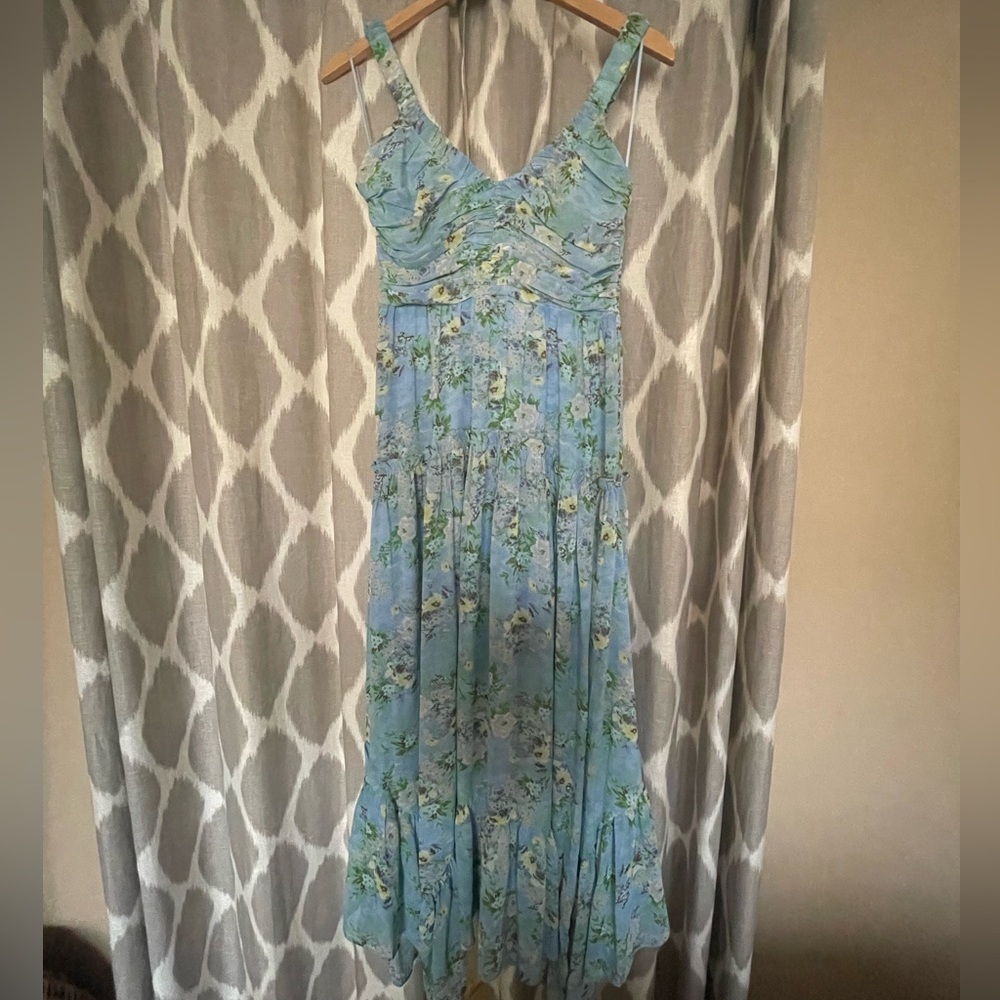 Astr Blue Floral Maxi Dress